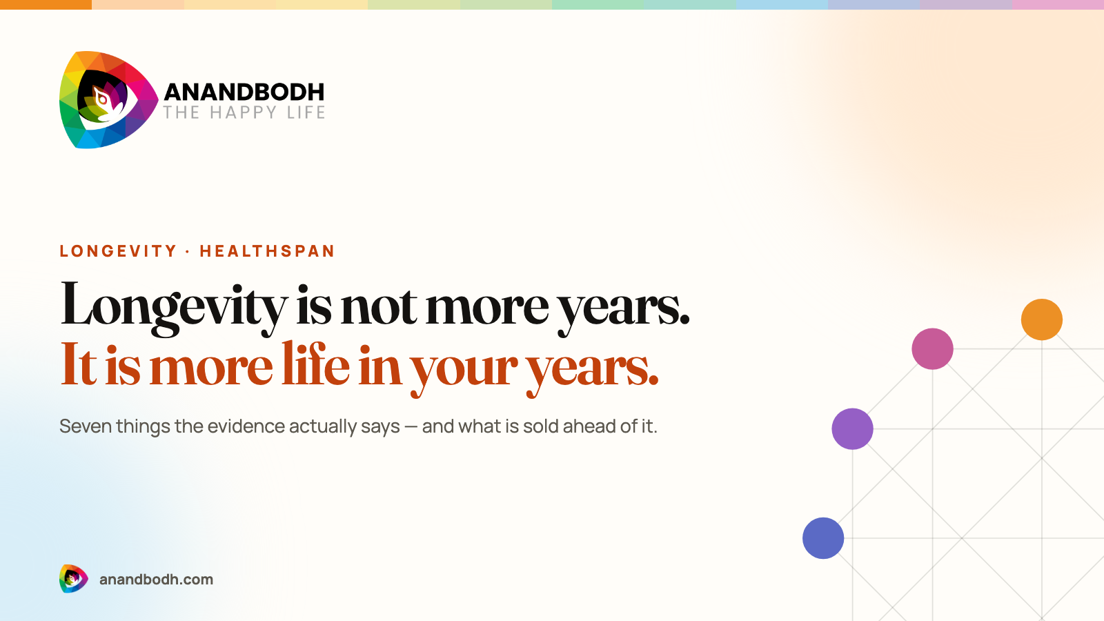 Longevity is not more years. It is more life in your years.